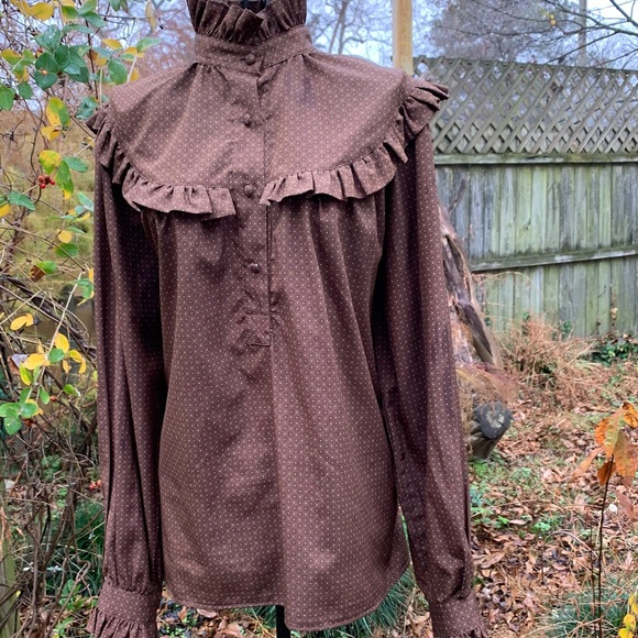 Vintage Chaus Boho Prairie Cottagecore Top Shirt - Picture 12 of 15